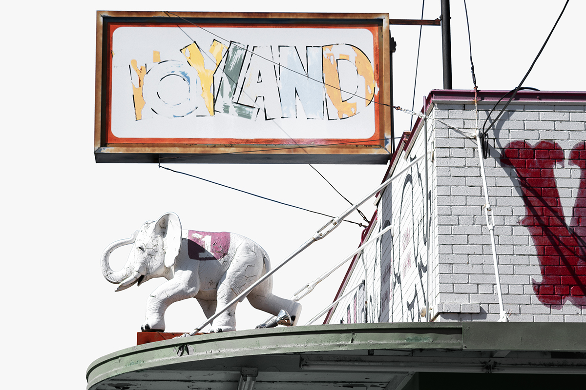 White Elephant Toy Store sign, Spokane, Washington