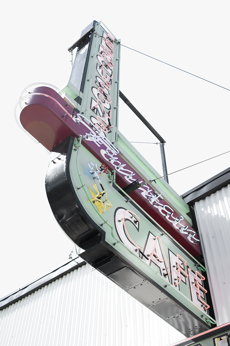 Fountain Cafe sign, Spokane, Washington