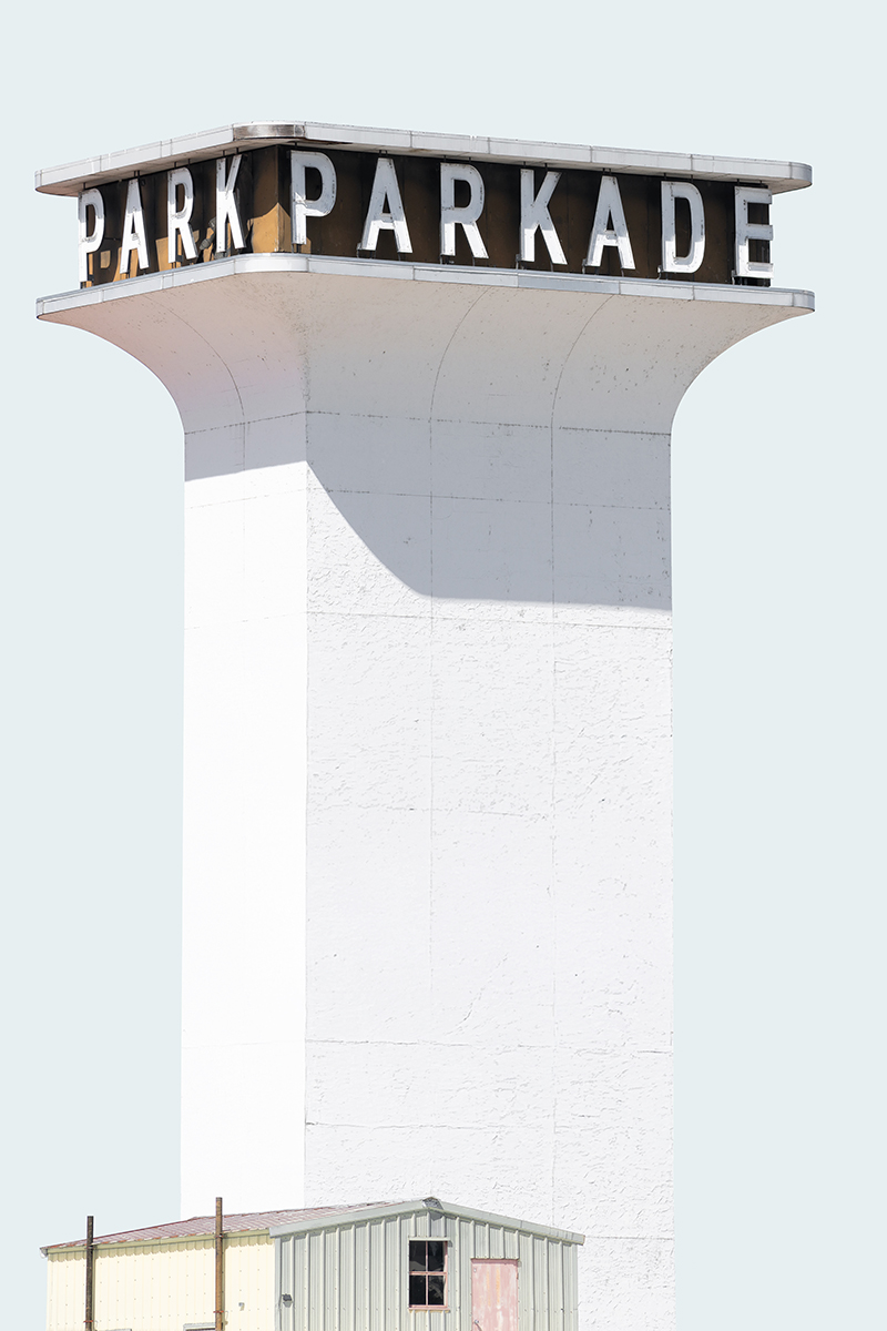 Parkade parking garage sign, Spokane, Washington