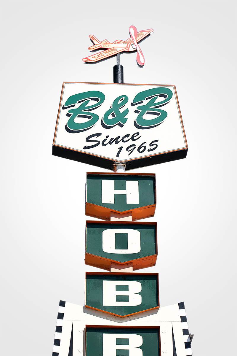 BB Hobby sign, Spokane, Washington
