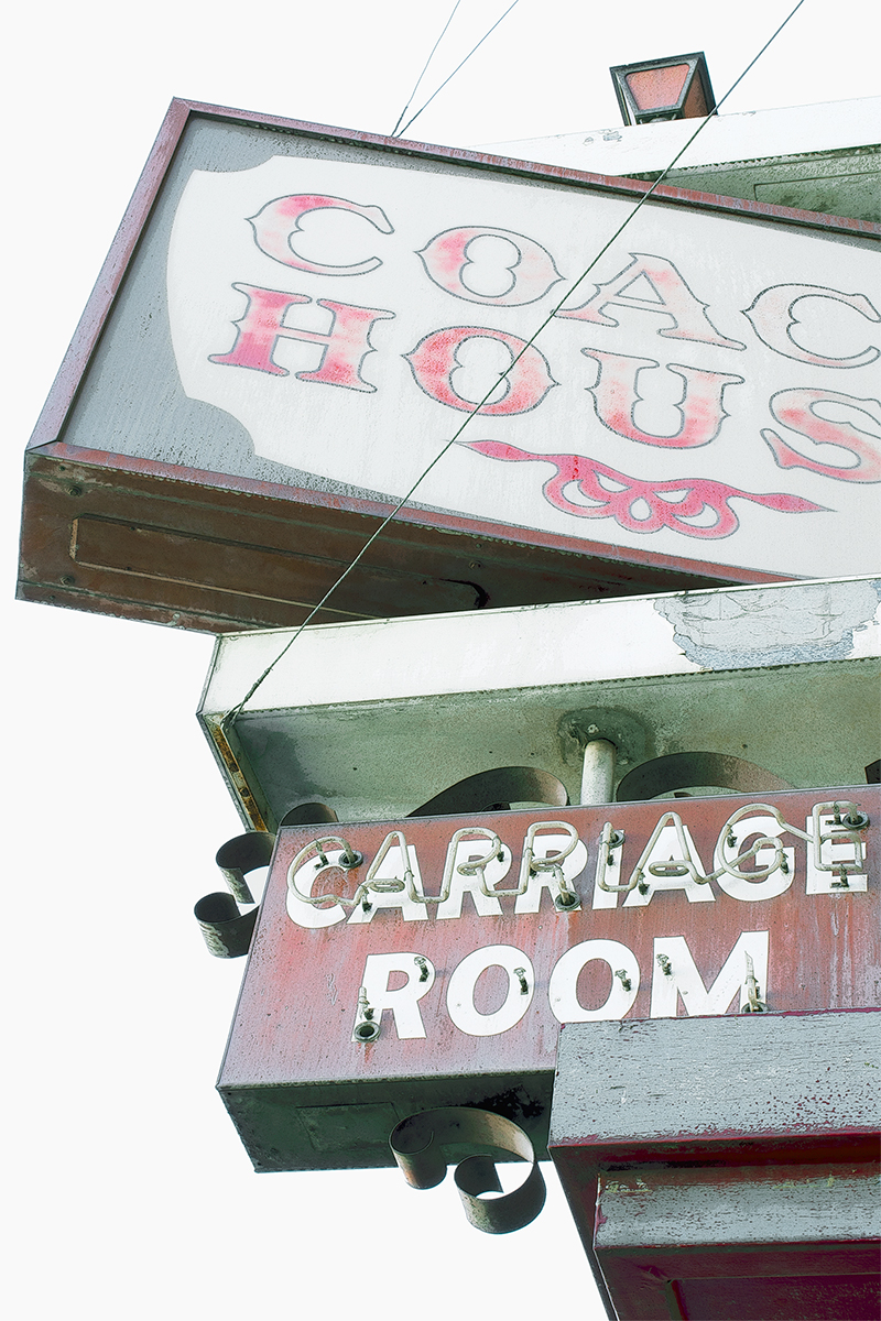 Coach House sign, view 1, Spokane, Washington
